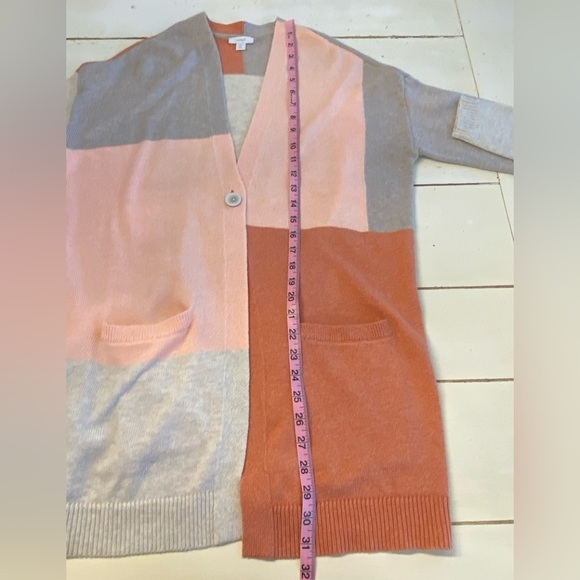 J.Jill Pure Jill Women's V-Neck Colorblock Cardigan Size Small Petite Oversized - Picture 10 of 12